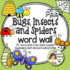 Bugs And Insects Plus Spiders Word Wall Plus Vocabulary Chart Worksheets