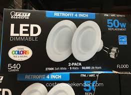 Convert your current recessed lighting to energy saving led with an enhance led downlight retrofit kit with the highest quality energy efficient light. Feit Electric 40 Watt Led 4 Inch Retrofit Kit 2 Pack Costco Weekender