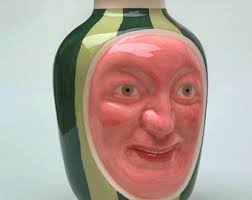 Vintage Ceramic Bella Casa by Ganz Abstract Face Vase