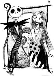 Jack and sally moonlighting scene from tim burton's nightmare before christmas. True Love Jack And Sally Coloring Pages Novocom Top