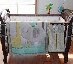 8 Pc Crib Infant Room Kids Baby Bedroom Set Nursery Bedding Blue Grey Elephant Cot Bedding Set For Newborn Baby Boy Bedding Set For Babies Bedding Nurseryset Jewels Aliexpress