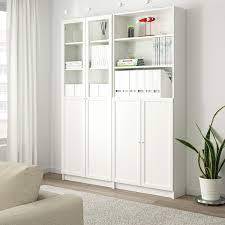 Adjustable hinges allow you to adjust the door horizontally and vertically. Billy Oxberg Bookcase With Panel Glass Doors White Ikea