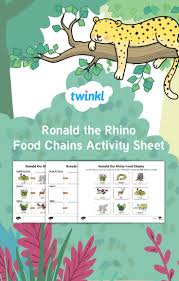 Use This Fantastic Activity To Look At Simple Food Chains Using The Characters From Ronald The Rhino Food Chain Activities Food Chain Simple Food Chain