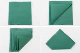 1) prendre une serviette de forme carré. Pliage De Serviette Sapin De Noel Etapes 1 A 4