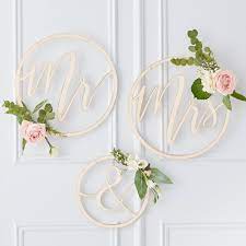 Mr And Mrs Wooden Hoop Backdrop Party Accessories Wedding Hoop Hanging Wedding Decorations Wooden Wedding Decorations
