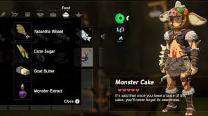 A parent's love side quest in zelda breath of the wild requires you to find a recipe for making cake and it is one thing that we couldn't figure out for a while. How To Make Your Own Monster Cake From Legend Of Zelda Breath Of The Wild