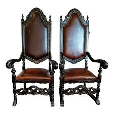 Maitland Smith Leather Throne Chairs A Pair Chair Throne Chair Maitland Smith