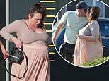Lauren goodger, 34, has revealed that her 'baby has stopped growing a tiny bit' and she has been instructed by her midwife to 'slow down' after returning to work in her beauty salon this week. Zz3uonm1soubgm
