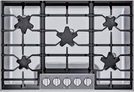 Dual fuel range with gas stove and electric oven in stainless steel Thermador 30 Masterpiece Pedestal Star Gas Cooktop With 5 Burners And Extralow Select Stainless Steel Sgsxp305ts Best Buy