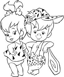 The Flintstones Baby Girl Pebbles Baby Boy Bamm Bamm Rubble Coloring Pages Wecoloringpage Cartoon Coloring Pages Coloring Books Coloring Pages