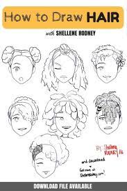 How To Draw Black Hair With Shellene Rodney Click For Downloadable S How To Draw Hair Drawing People Drawing Tutorial
