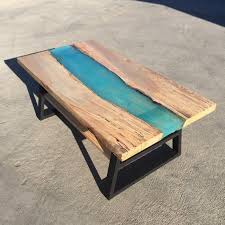 Ocean Blue Resin River Coffee Table 3 75x2x18 Spalted Maple Slab Top Birdseye Maple Shelf Powde Resin Furniture Wicker Coffee Table Round Wood Coffee Table