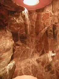 Click This Image To Show The Full Size Version Rock Shower Waterfall Shower Rustic Bathroom Designs
