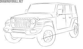 Once you are finally done with your sketch you should have a jeep that looks like the one above. How To Draw A Jeep