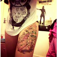 At the white queen's castle, alice learns that she has been to wonderland before as a child. Near Completed Alice In Wonderland Thigh Piece Thigh Piece Cute Tattoos Cool Tattoos