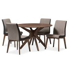Check spelling or type a new query. 5pc Kimberly Mid Century Modern Walnut Finished Wood Round Dining Set Brown Baxton Studio Target