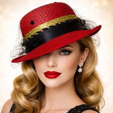 Eveningwear Straw Vintage Hats for Women for sale