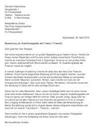 Seit (monat/jahr) bin ich bei (derzeitige arbeitgeber) in (stadt) als friseurin beschäftigt. Muster Bewerbung Als Friseur Friseurin