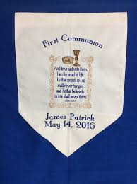 Personalized First Communion Banner With Bible Verse From John Etsy Communion Banner First Communion Banner Communion Scripture