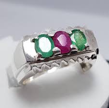 We can also customize the perfect ring just the way you want it. Ruby Emeralds Mens Wedding Band Boys Multi By Ringswear On Zibbet