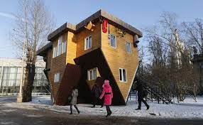 intriguing layout roller coaster the shifted house in russia the shifted house is intriguing to say the least everything inside was painstakingly built upsi