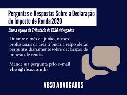 .que declarar ações no imposto de renda, muitos são os contribuintes que ainda cometem erros na hora de declarar seus investimentos em renda fixa. Vbso Advogados Perguntas E Respostas Sobre A Declaracao De Imposto De Renda 2020