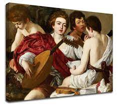 Caravaggio entered the household of cardinal francesco maria del monte sometime in 1595, and the musicians is thought to have been his. Painting By Caravaggio The Musicians The Concert Of Michelangelo Merisi Picture Print On Canvas With Or Without Frame