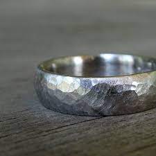 Recycled 950 Palladium Matte Hammered Wedding Band Comfort Fit Made To Order Hammered Wedding Bands Rings For Her Palladium Mens Wedding Bands