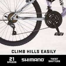 It comes complete with a steel mountain bike frame and a front suspension fork that are perfect for rugged trail rides. Amazon Com Mongoose Maxim Girls Mountain Bike 24 Inch Wheels Aluminum Frame 21 Speed Drivetrain Lavender Childrens Bicycles Sports Outdoors