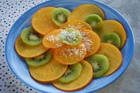 Un Carpaccio Kiwi Kaki Vegan Kiwi Dessert Delicious Fruit Vegan Dessert Recipes