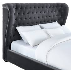 Shop for dark grey platform bed at bed bath & beyond. Finley Grey Velvet Bed In King Tov Furniture