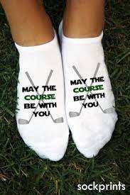 May The Course Be With You Funny Golf No Show Socks Golf Socks Funny Golf Socks Golf Fashion