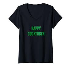 Amazon.com: Womens Happy Cocktober Funny Halloween Sayings Womens Tees Tops  2 V-Neck T-Shirt : Clothing, Shoes & Jewelry