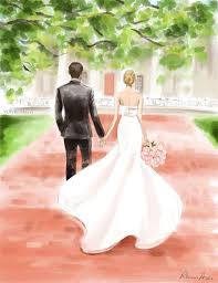 Custom Wedding Portrait Bridal Illustration Bride Groom Etsy In 2020 Wedding Drawing Wedding Illustration Wedding Painting