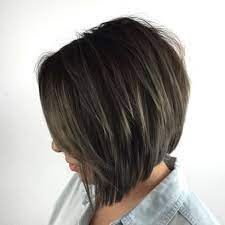 Brunette Layered Inverted Bob In 2020 Inverted Bob Haircuts Thick Hair Styles Layered Bob Hairstyles