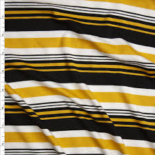Maybe you would like to learn more about one of these? Cali Fabrics Yellow Black And White Horizontal Stripe Stretch Rayon Jersey Knit Fabric By The Yard