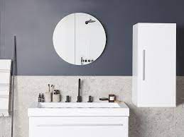 White wall hung bathroom cabinet. 3 Shelf Wall Mounted Bathroom Cabinet White Bilbao Ex Factury At Fair Price Right To Return Within 100 Days