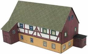 Blick auf die ortsmitte von pretzschendorf mit barockkirche. Half Timbered Building Paper Models Paper Castle Model Trains