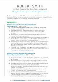 Developed job descriptions for all financial services positions. Patient Financial Services Representative Resume Samples Qwikresume