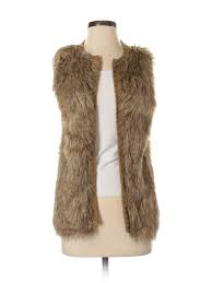 Details About Xhilaration Women Brown Faux Fur Vest Xs