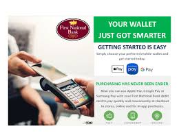 Apple pay works with many of the major credit and debit cards from the top banks. First National Bank Grayson Kentucky