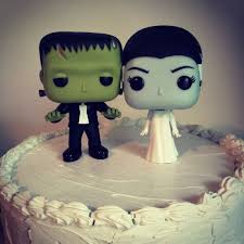 Frankenstein And Bride Funkopop Wedding Cake Topper Hand Painted Wedding Cake Toppers Halloween Wedding Custom Funko Pop