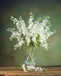 Delphinium Silk Flower Stem Cream White White Flower Arrangements Artificial Flower Arrangements Flower Arrangements Simple