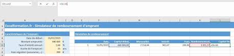 Comment Creer Un Simulateur D Amortissement D Emprunt Bancaire Sur Excel Excel Formation