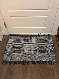 Black And White Kitchen Mat 3 X2 Black White And Gray Handmade Doormat Kitchen Bathroom Shower Patio Indoor Outdoor Rug Grey And White Rug White Floors White Kitchen Mat