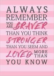 This page presents the quote promise me you'll always remember: Always Remember You Are Braver Than You Think Stronger Than You Seem And Loved More Than You Know A5 Academic Planner With Motivational And Inspirational Quotes Pewter Penelope 9781975867638 Books Amazon Ca