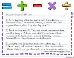 Free printable from tpt books for every level to celebrate pi day free printable pi day problems pi day games and activities pie plate activity pi day infographic click here to see the most adorable 5th graders… Get Creative With Pi Day Classroom Activities Fablevision Learning Integrated Writing Classroom Activities Teaching Projects
