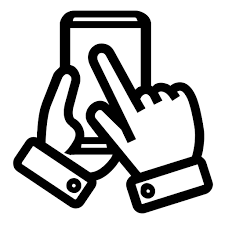 hands hand slide screen press handphone free icon of hand outline hands hand slide screen press
