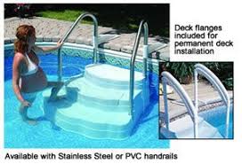 Oasis In Ground Pool Step With Stainless Steel Handrails Pool Steps Inground Pool Steps In Ground Pools