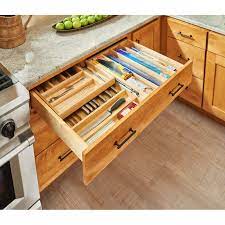 Hampton satin white raised panel stock assembled base kitchen cabinet with drawer glides (36 in. Rev A Shelf 4wtcd 36sc 1 4wtcd Series 36 Inch Two Tier Cutlery Drawer Organizer Natural Maple Drawer Organizer Kitchen Remodel Kitchen Renovation Kitchen Decor